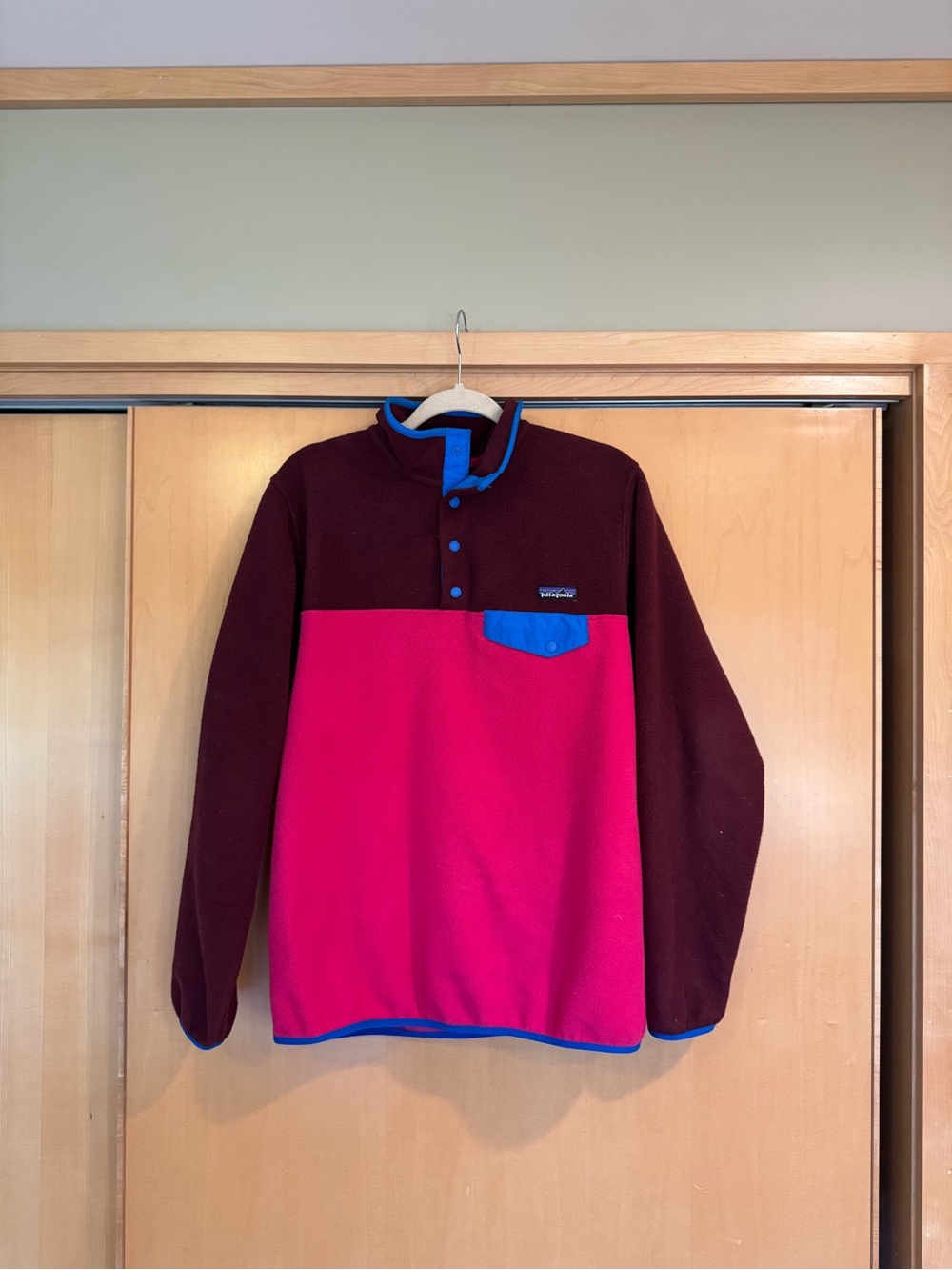Patagonia Women’s Fleece Pullover - Burgundy, Pink & Blue